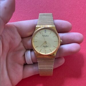 Dufonte Gold Dress Watch for Women — Elegant Gold-Tone Bracelet